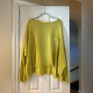 Free People Off-the-Shoulder Yellow Sweater